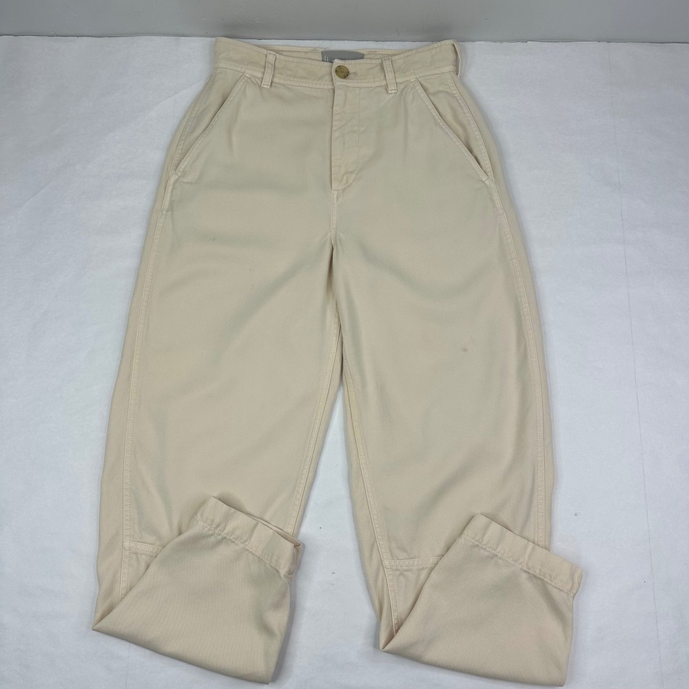 Everlane Relaxed Chino Pant Cream Tencel Lyocell Curve Barrel Leg 00/ W27/ L27